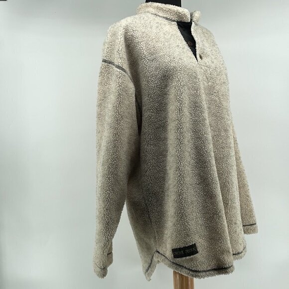 CACHE creek neutral fuzzy Sherpa like jacket pullover oatmeal cottage relaxed sm - Picture 3 of 10
